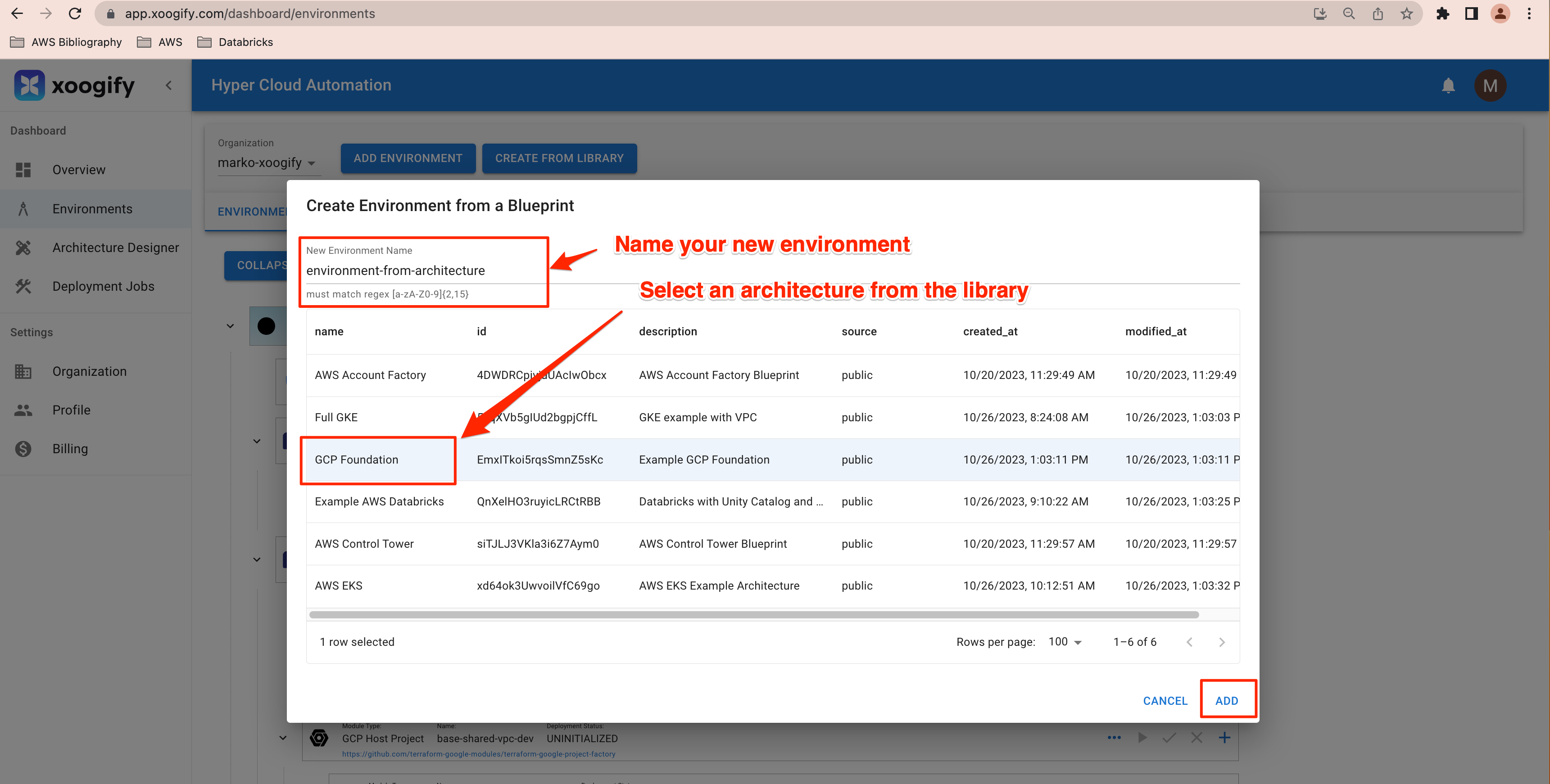 set name and architecture
